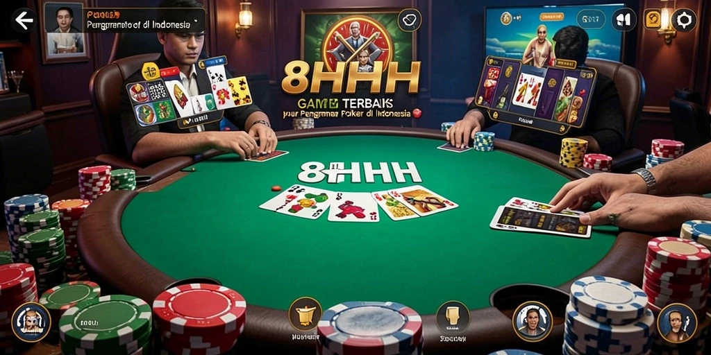 Tampilan gameplay menarik dalam aplikasi Poker 8HHH.