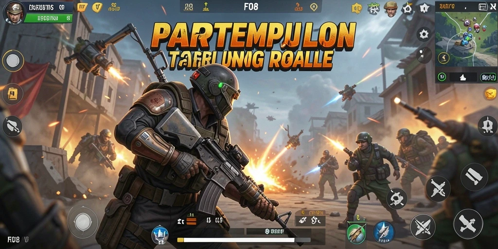 Tampilan aksi intens dari gameplay Battle Royale di FO8.
