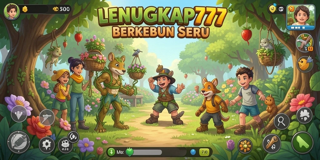 Tangkapan layar gameplay LENGKAP777 dengan suasana pertanian yang indah.