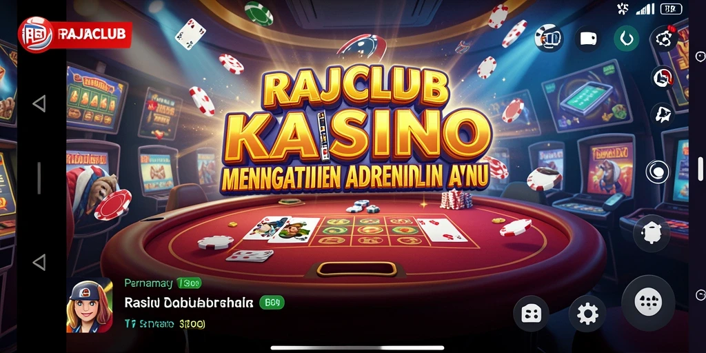 Screenshot utama RAJACLUB menampilkan gameplay Kasino yang seru.