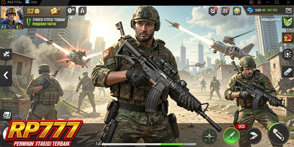 Tampilan utama gameplay RP777 dengan elemen strategi yang mendebarkan.