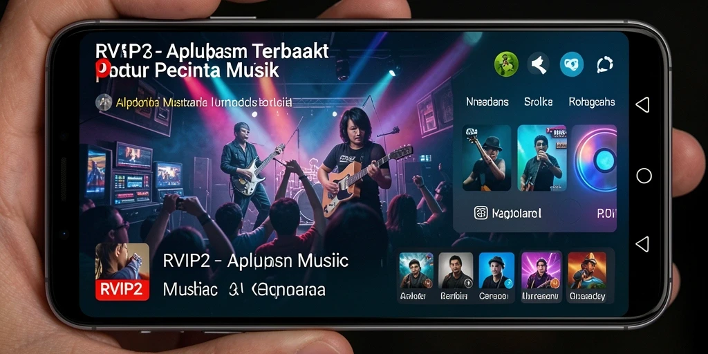 Tampilan gameplay RVIP2 yang menarik dengan fitur musik interaktif.
