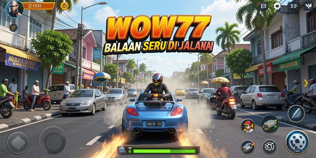 Tampilan gameplay WOW77 dengan balapan seru dan grafis menakjubkan.